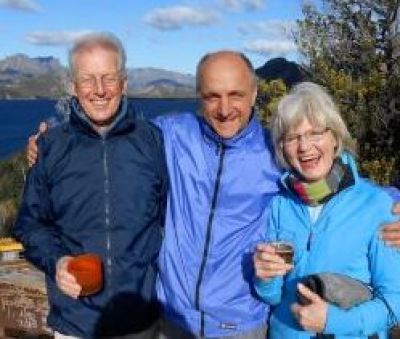 John and Pat Flower Cycling on the  tour with redspokes